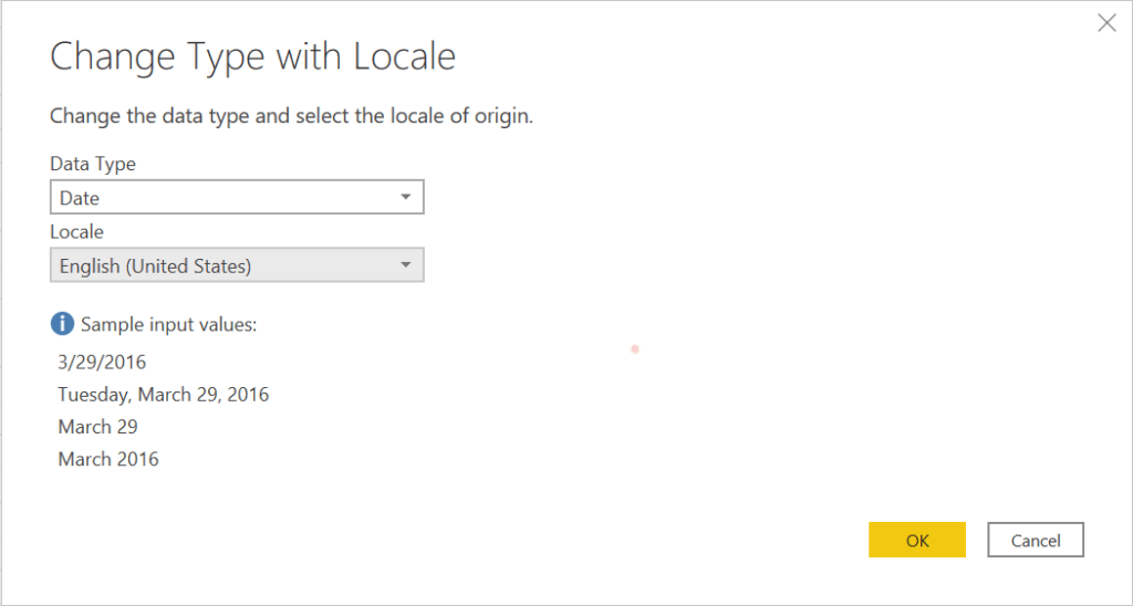change type with locale