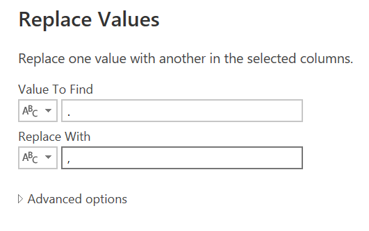 replace values in power bi
