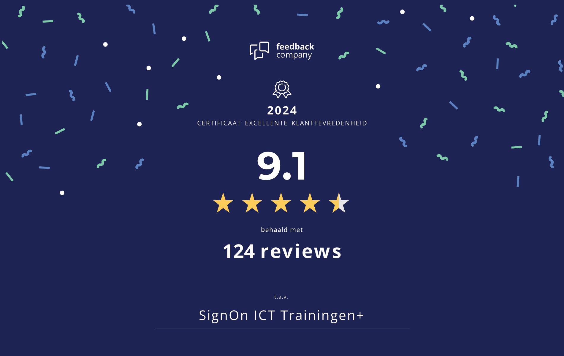 Certificaat: Excellente klanttevredenheid 2024