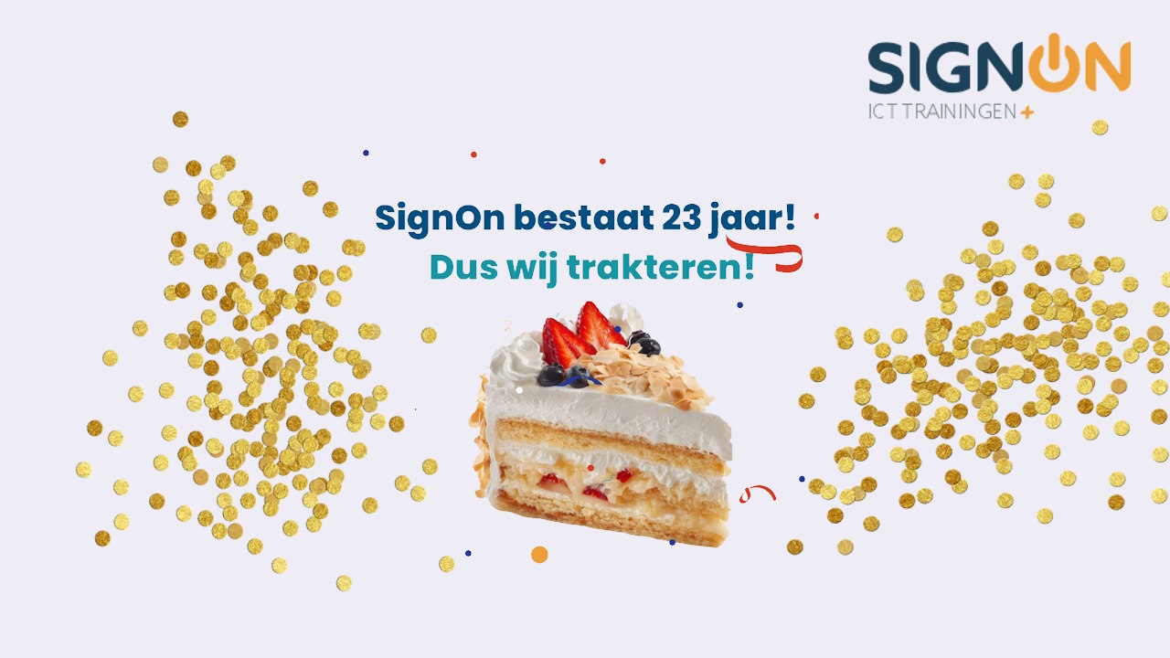 SignOn bestaat 23 jaar! Gratis slagroomtaart! Vier jij met ons mee?