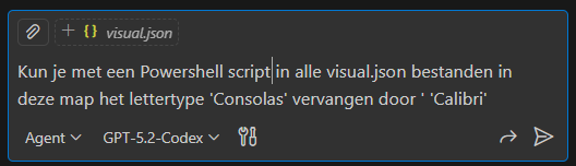 prompt ai om power bi font aan te passen